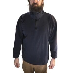 VTG Crude FR Mens M Navy 1/4 Zip Flame Resistant Sweatshirt RPS500 Mexico CAT2